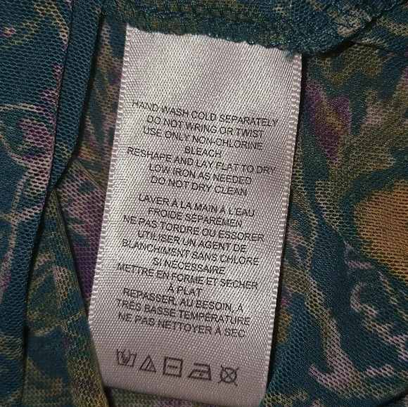 Free People Up For Anything Floral Sheer Top SZ S Boho,Whimsy - Picture 9 of 10